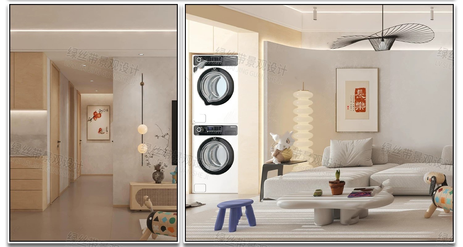 图片[5]-室内家装现代轻奢简约风装修设计整体空间布局效果图CAD施工图-大怪兽分享