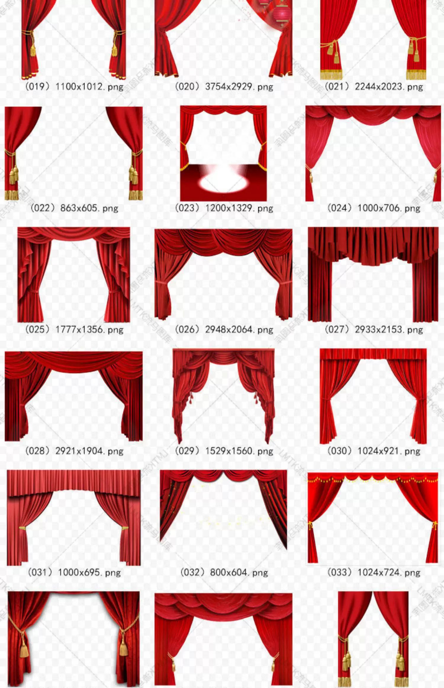 图片[5]-红色喜庆舞台幕布窗帘丝带飘带节日海报背景促销背景PNG免扣素材-大怪兽分享