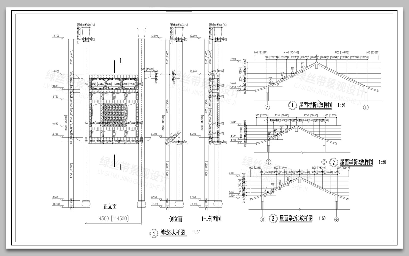 图片[5]-中式构件构造详图仿古建筑牌坊斗拱护栏门窗节点大样图CAD施工图-大怪兽分享