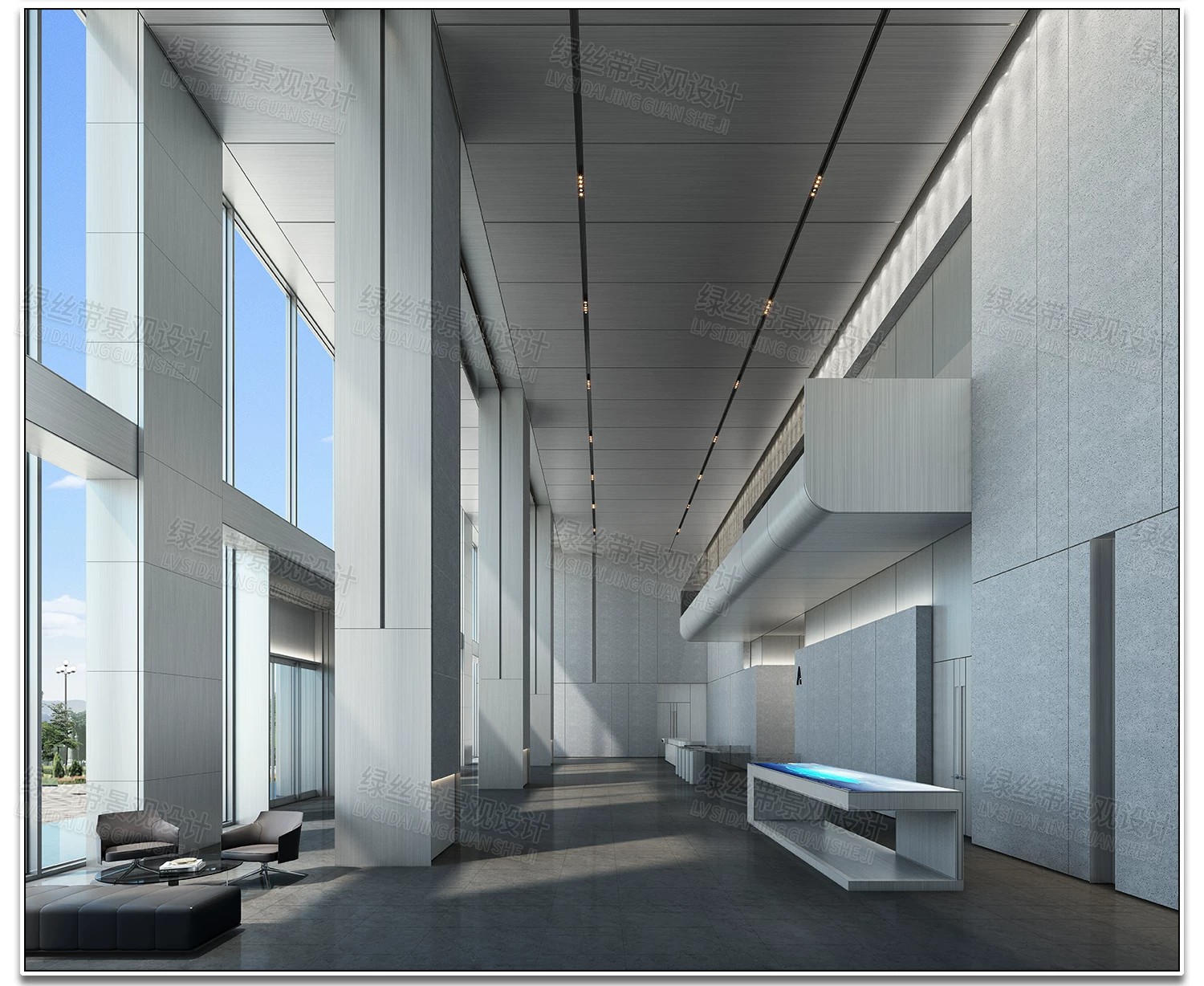 图片[6]-大厅大堂办公写字楼酒店室内装修设计接待台前台效果图CAD施工图-大怪兽分享