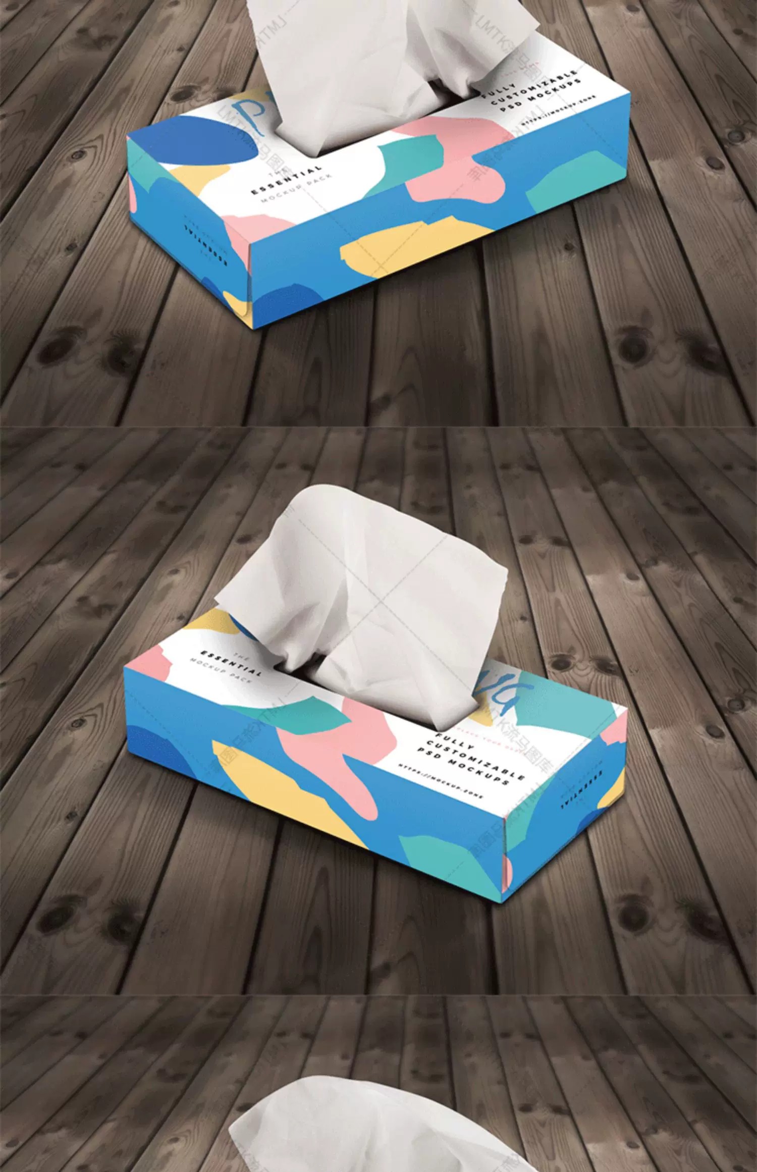 图片[5]-创意抽纸盒子包装纸巾效果图展示企业VI智能贴图PSD样机素材模板-大怪兽分享