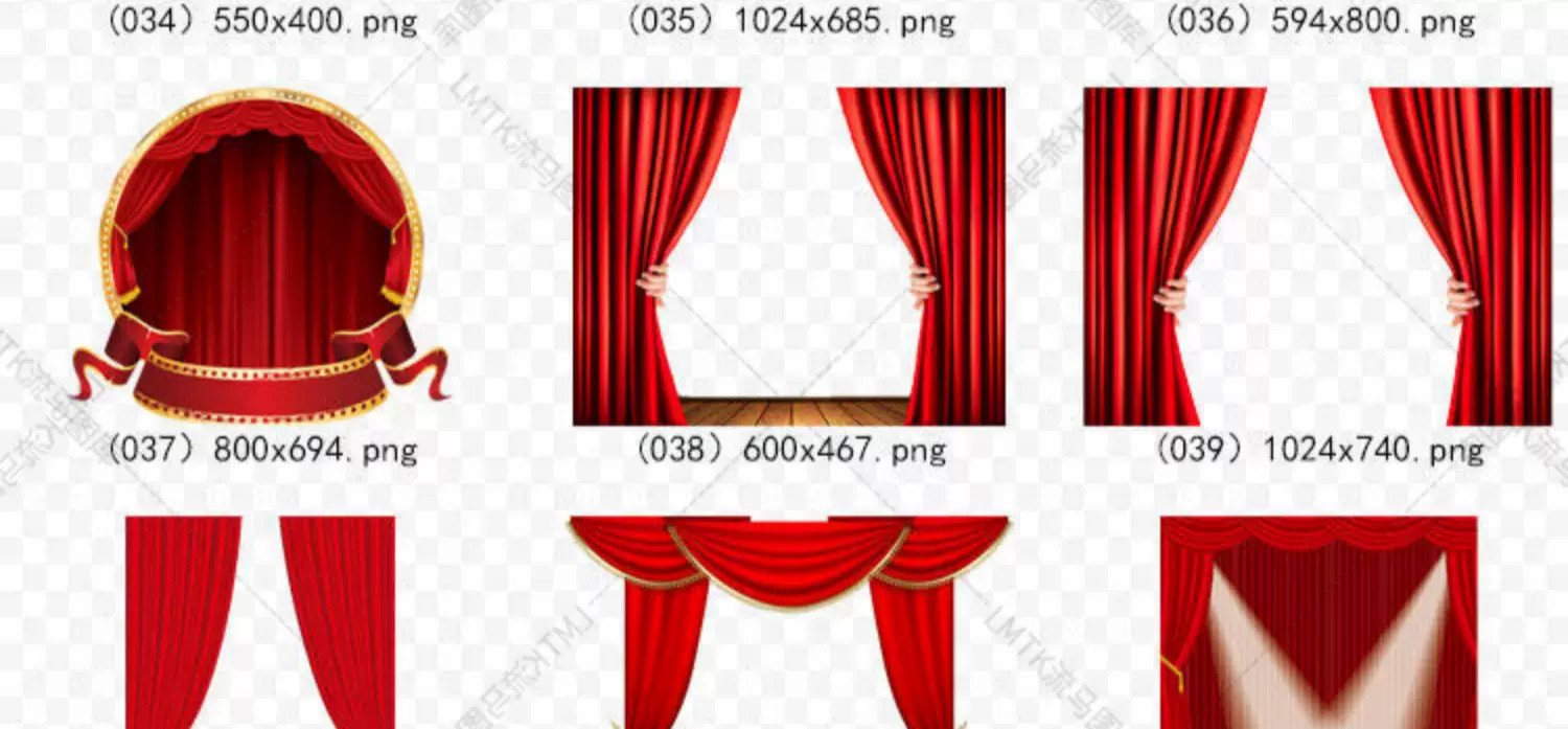 图片[6]-红色喜庆舞台幕布窗帘丝带飘带节日海报背景促销背景PNG免扣素材-大怪兽分享