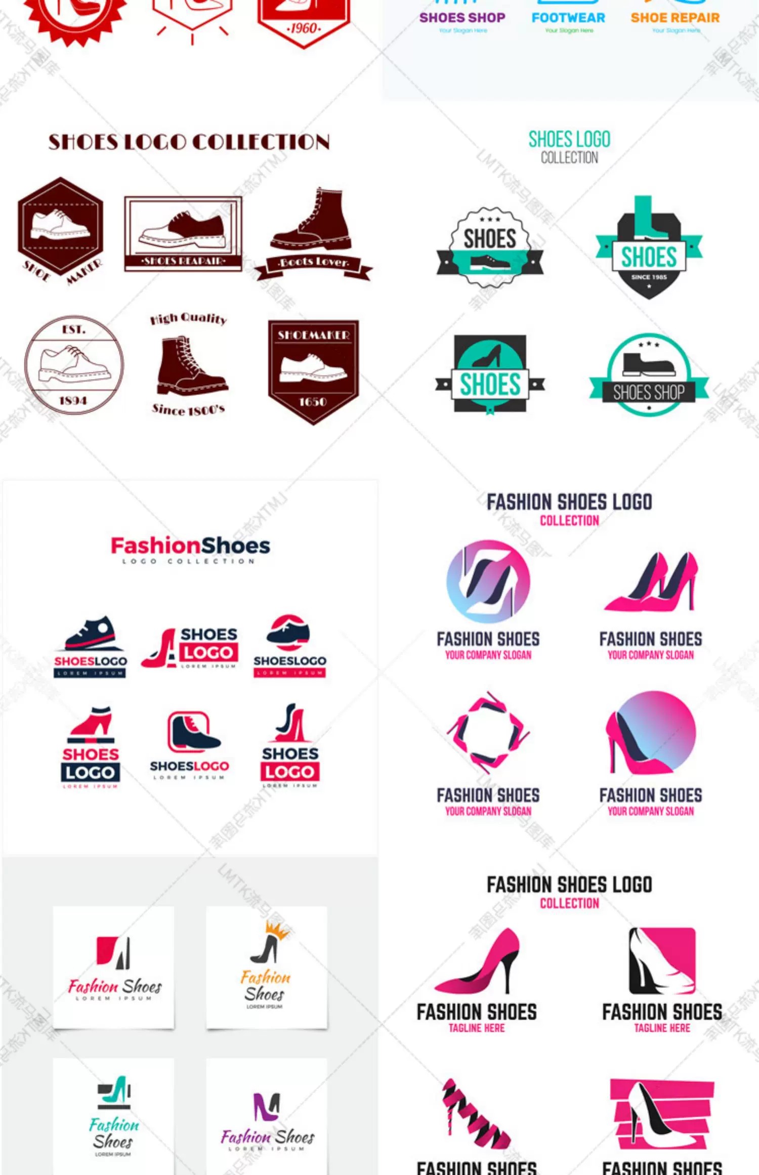 图片[5]-鞋子鞋店标志logo店标商标头像男鞋女鞋拖鞋ai矢量平面设计素材图-大怪兽分享