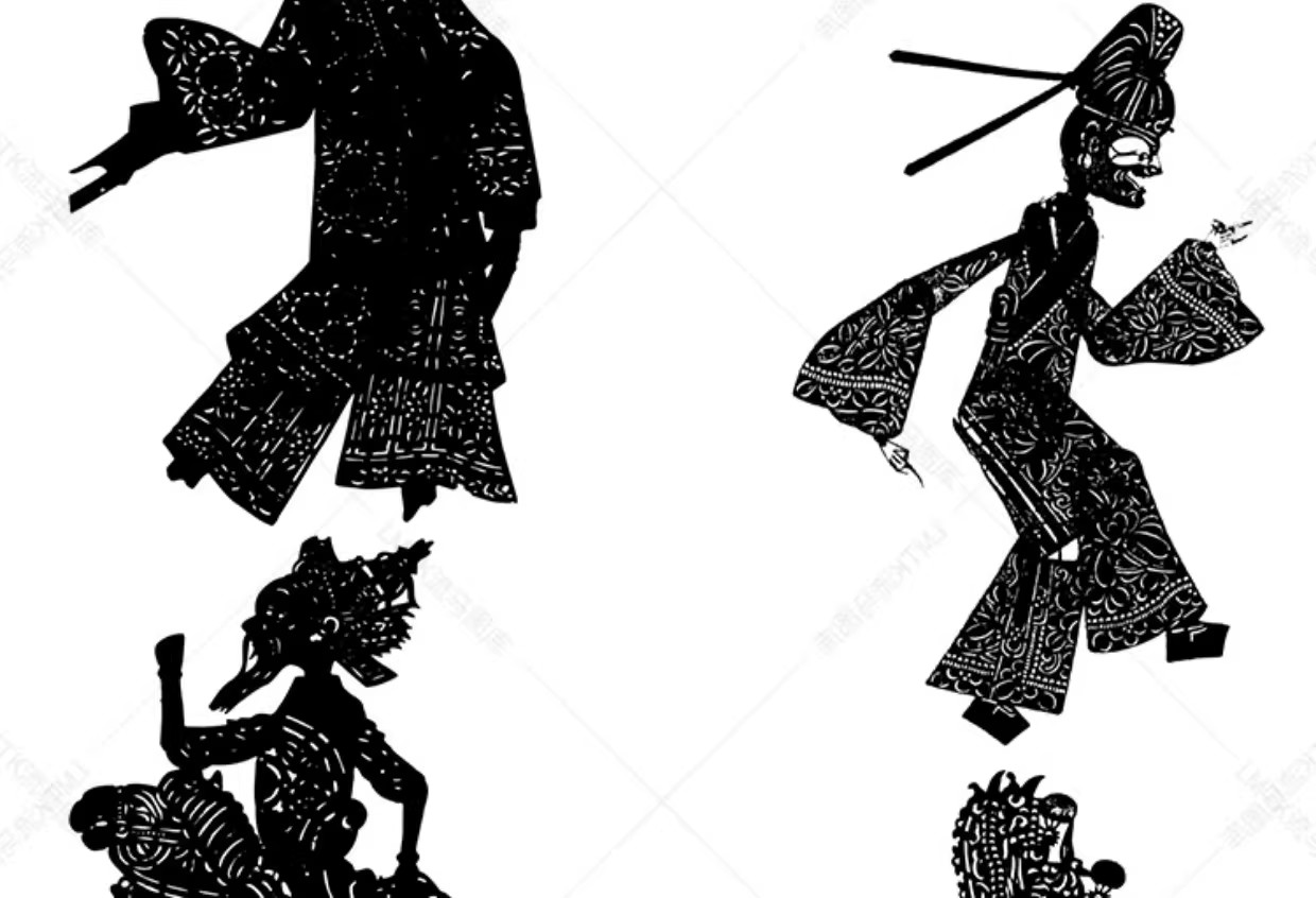 图片[9]-中国风传统民俗民间艺术皮影戏剪纸镂空人物插画AI矢量设计素材图-大怪兽分享