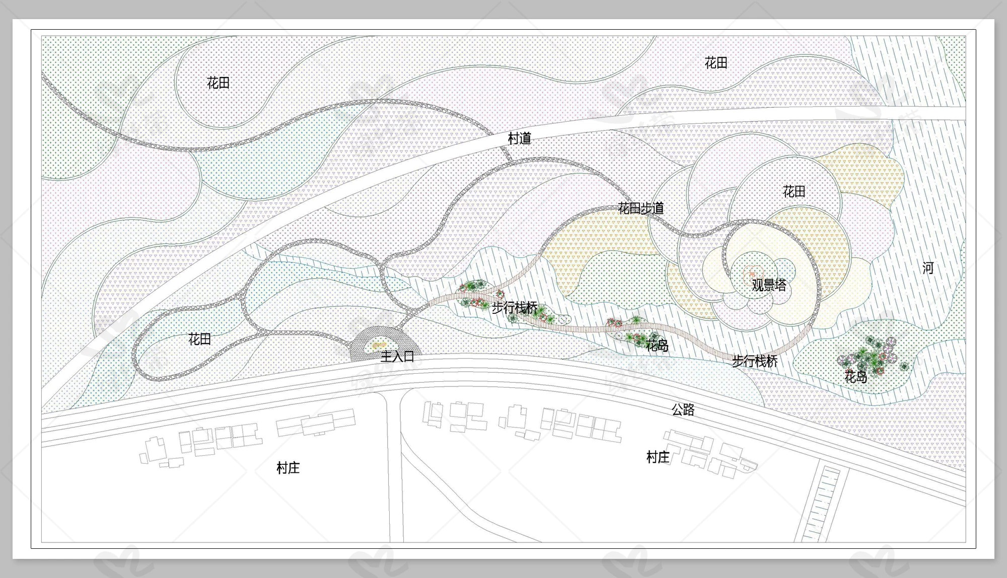 图片[9]-乡村农业园花田花海农庄田园农旅果园 农场CAD方案设计平面图平面-大怪兽分享
