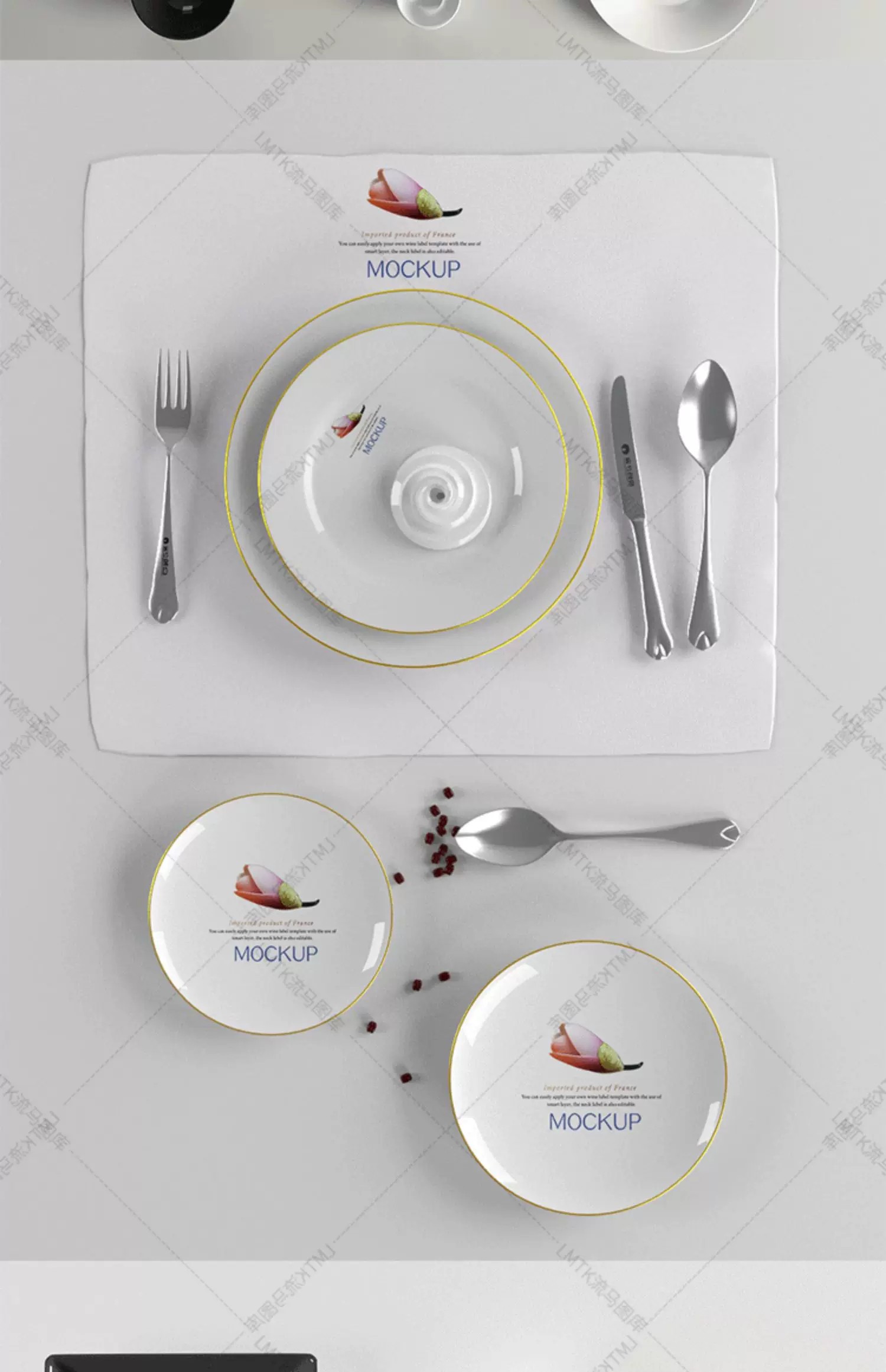 图片[7]-厨房用品陶瓷餐具盘子筷子罐杯子刀叉餐饮VI智能贴图PSD样机素材-大怪兽分享