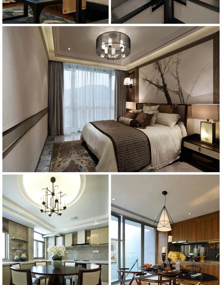 图片[7]-禅意新中式客厅餐厅全屋家装室内复古现代中式古典装修设计效果图-大怪兽分享