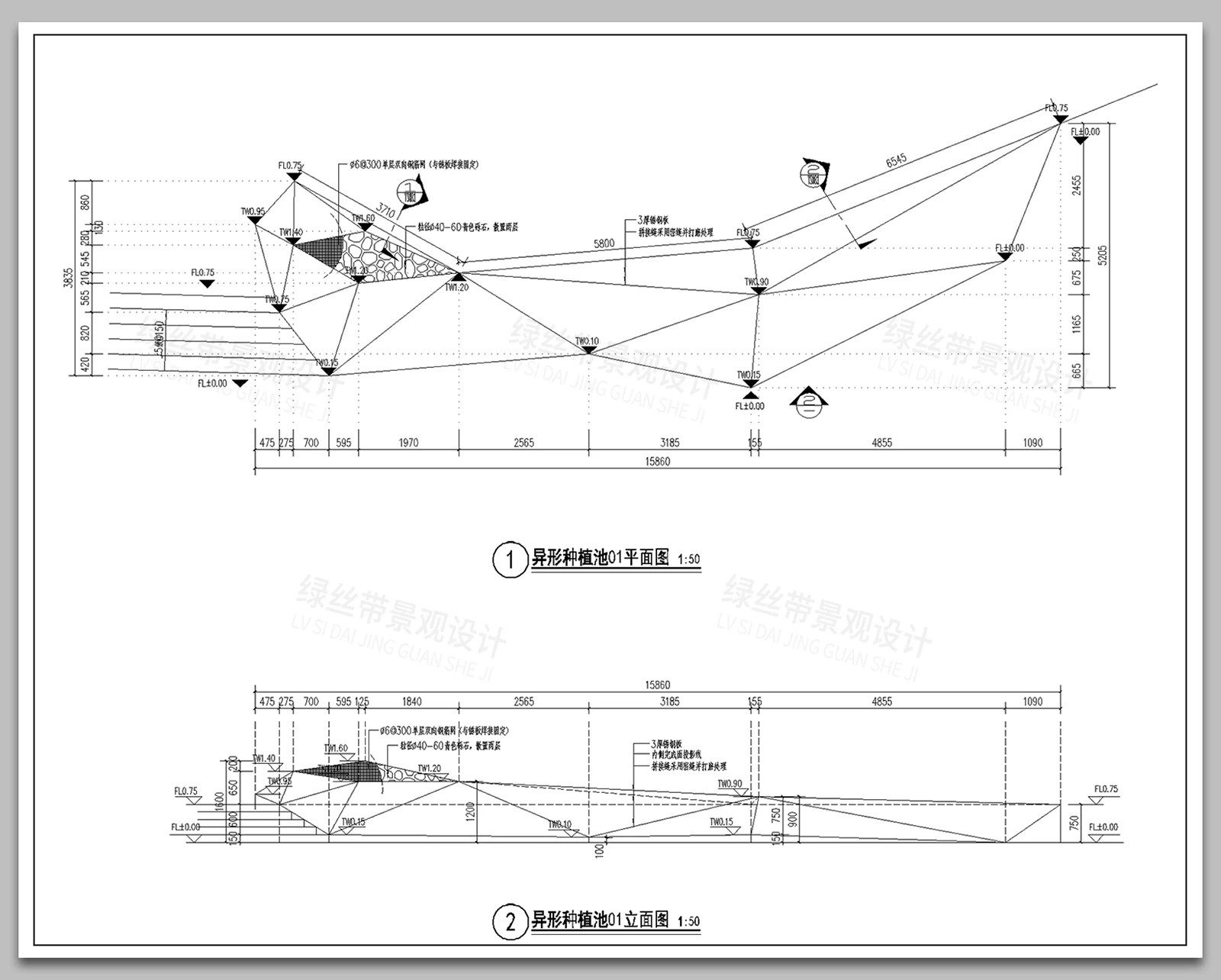 图片[9]-异形景观树池花池不锈钢板种植池剖面大样做法节点详图CAD施工图-大怪兽分享