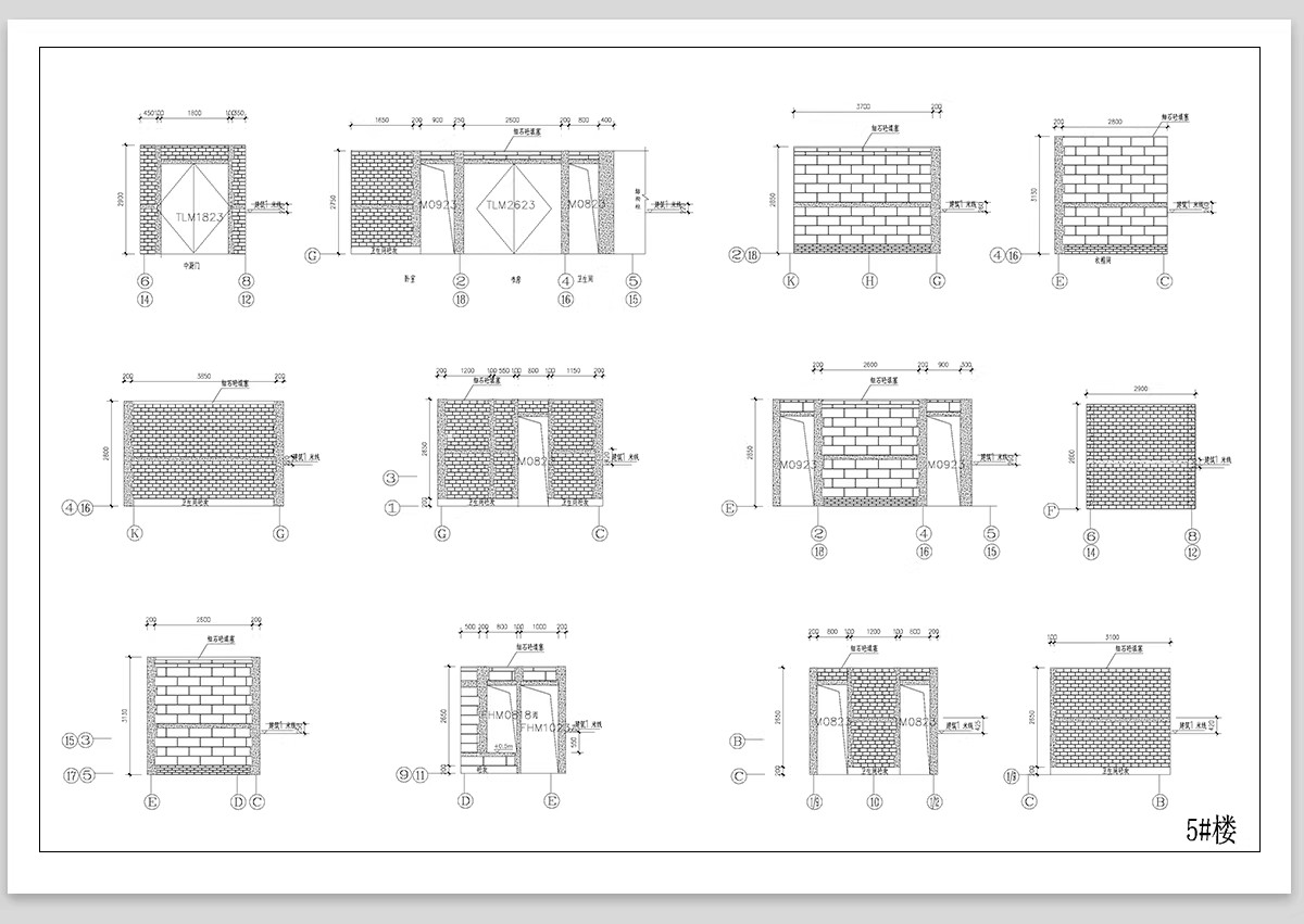 图片[8]-砖砌体结构CAD施工图砖墙体通用基础构造柱砌筑做法详图大样图-大怪兽分享