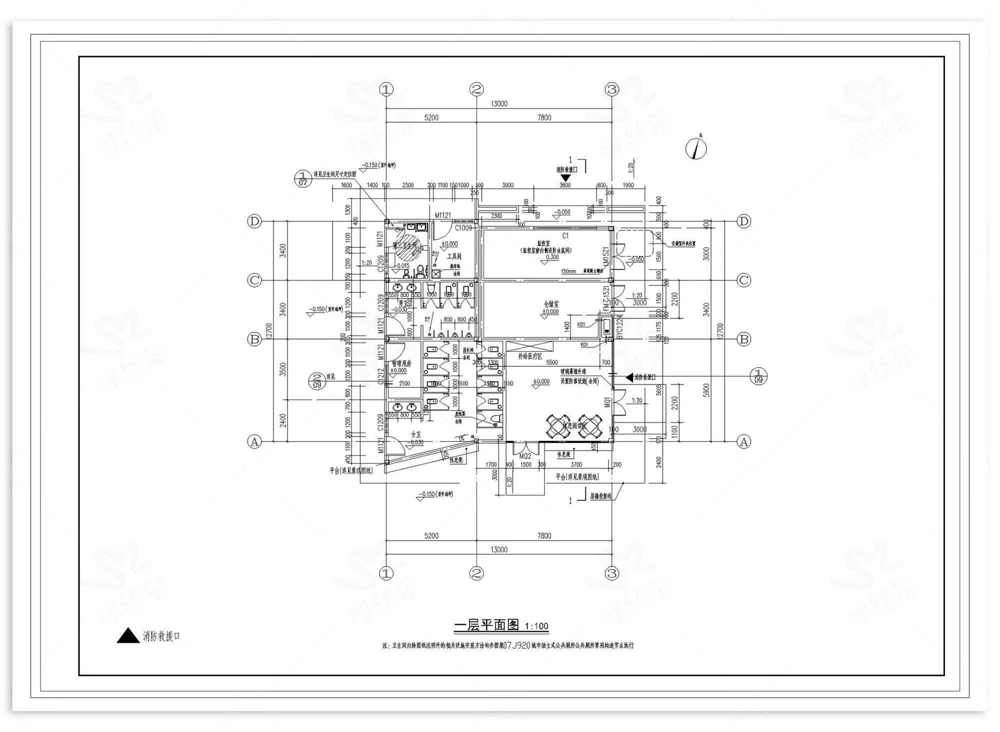 图片[10]-驿站乡村服务站建筑施工整套立面图剖面图大样图cad施工图详图-大怪兽分享