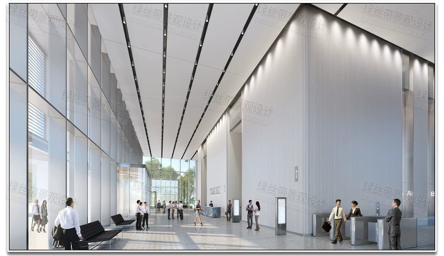 图片[10]-大厅大堂办公写字楼酒店室内装修设计接待台前台效果图CAD施工图-大怪兽分享