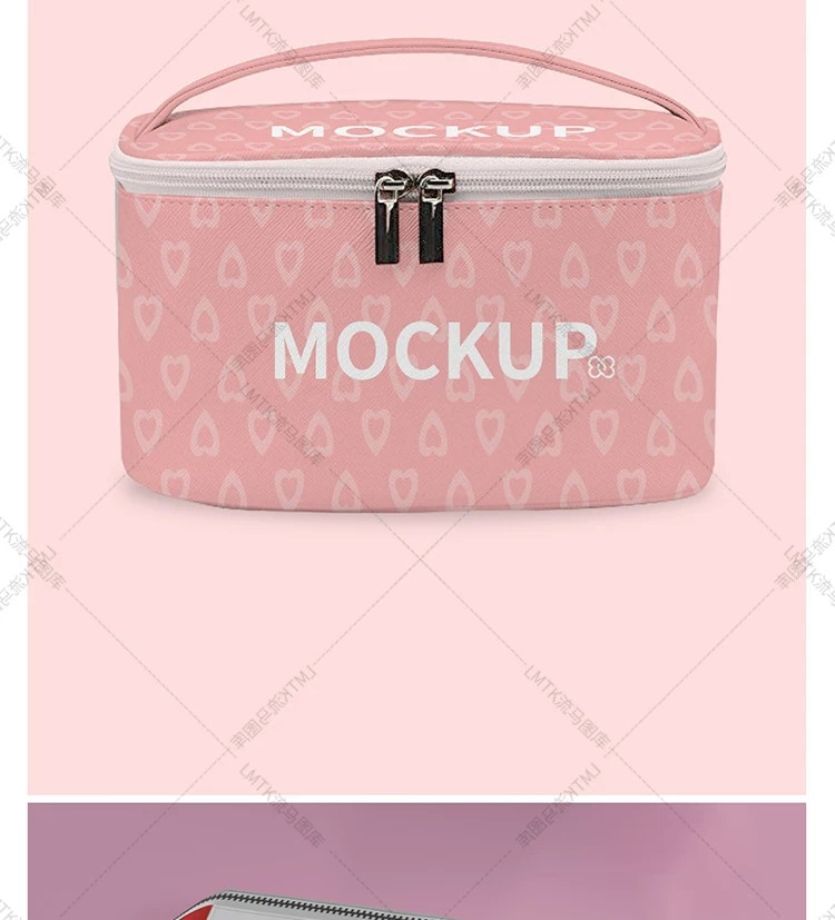 图片[9]-女士手提行动便携化妆包收纳包洗漱包vi智能贴图样机PSD素材模板-大怪兽分享