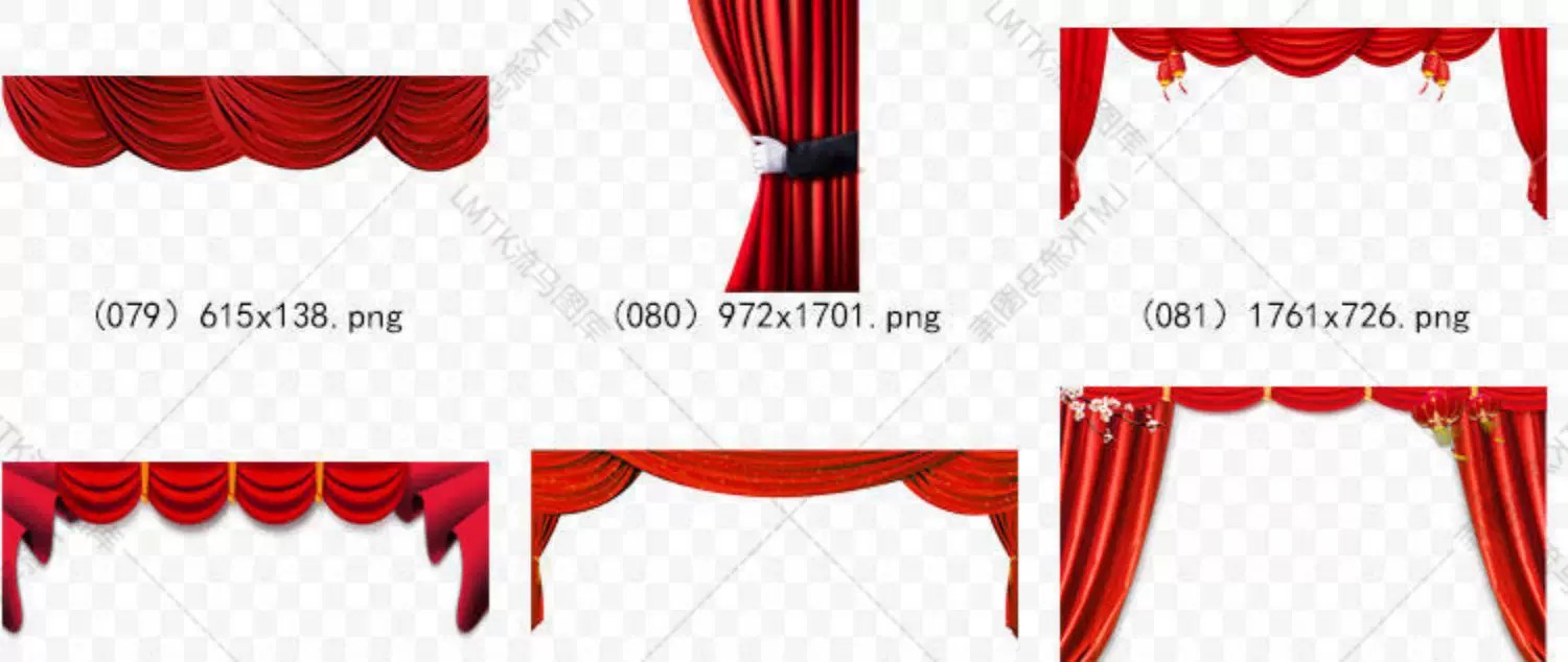 图片[10]-红色喜庆舞台幕布窗帘丝带飘带节日海报背景促销背景PNG免扣素材-大怪兽分享