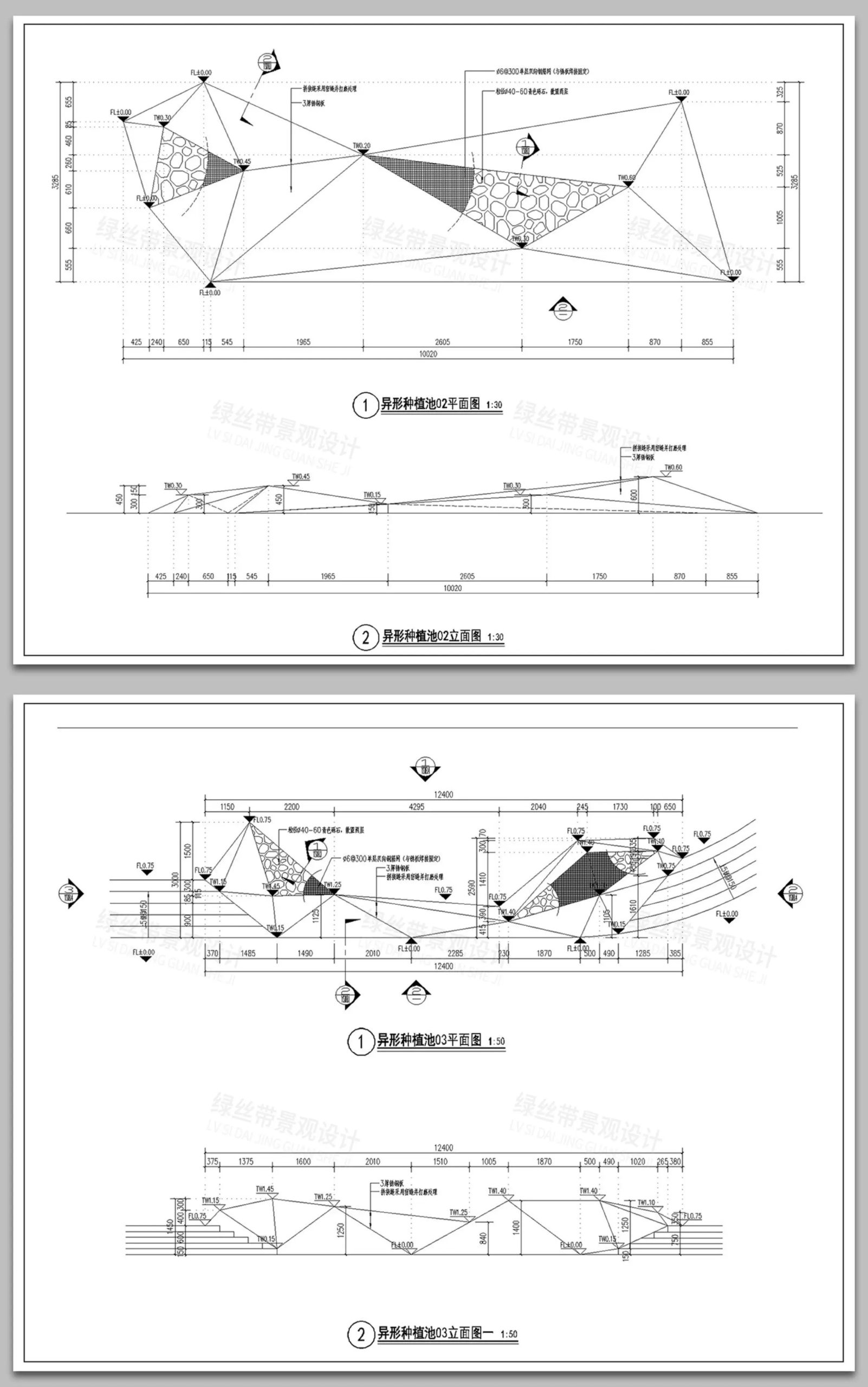 图片[11]-异形景观树池花池不锈钢板种植池剖面大样做法节点详图CAD施工图-大怪兽分享