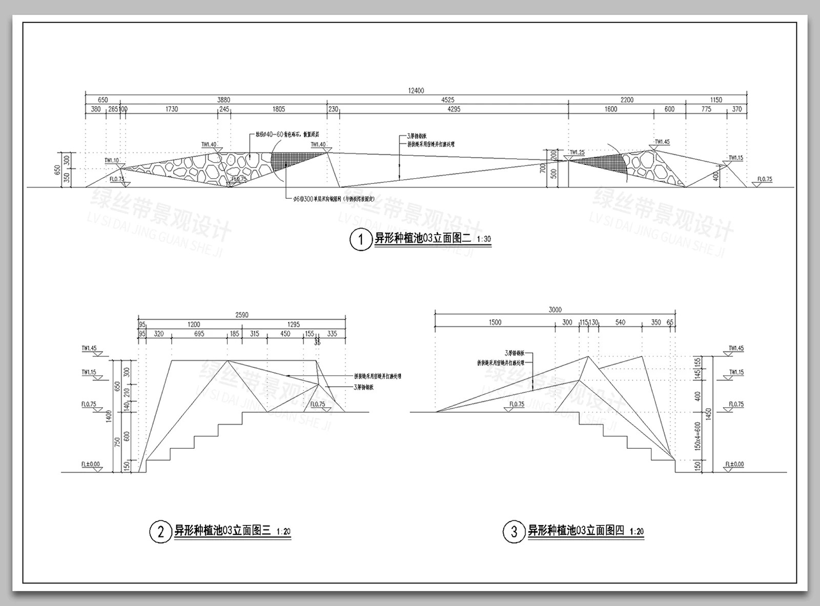 图片[12]-异形景观树池花池不锈钢板种植池剖面大样做法节点详图CAD施工图-大怪兽分享