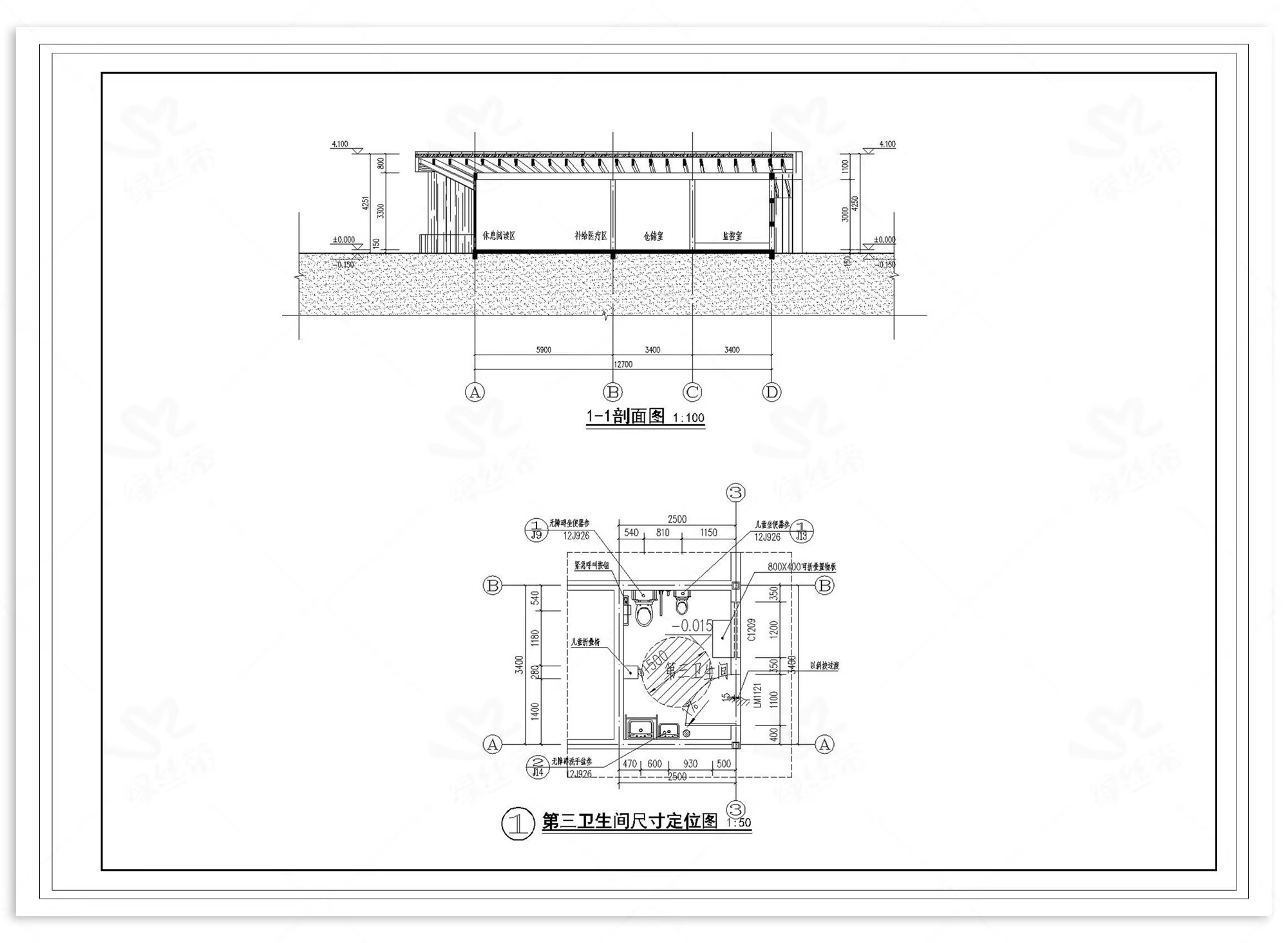图片[13]-驿站乡村服务站建筑施工整套立面图剖面图大样图cad施工图详图-大怪兽分享