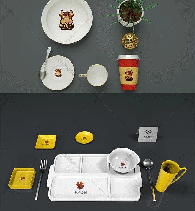 图片[9]-厨房用品陶瓷餐具盘子筷子罐杯子刀叉餐饮VI智能贴图PSD样机素材-大怪兽分享