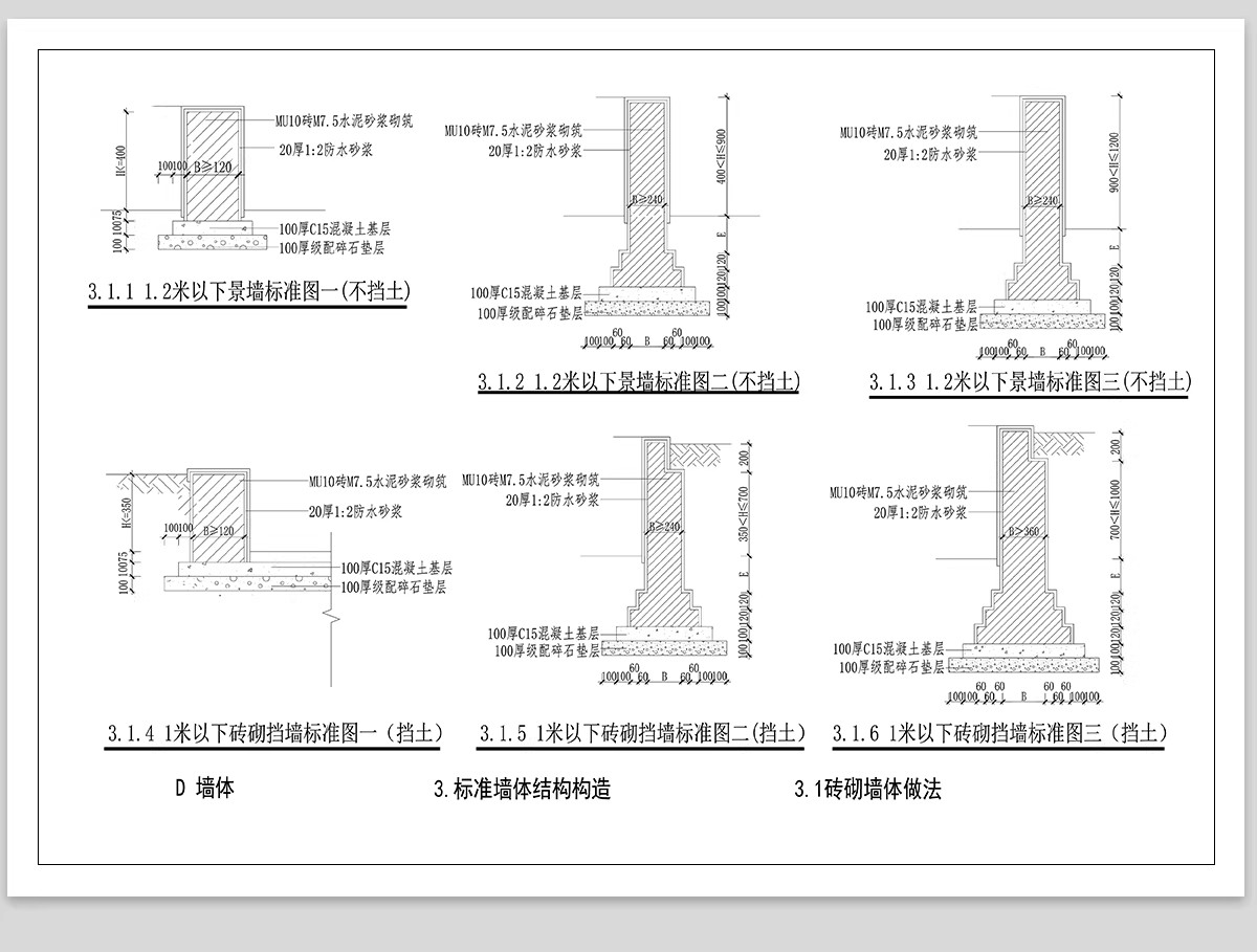 图片[12]-砖砌体结构CAD施工图砖墙体通用基础构造柱砌筑做法详图大样图-大怪兽分享