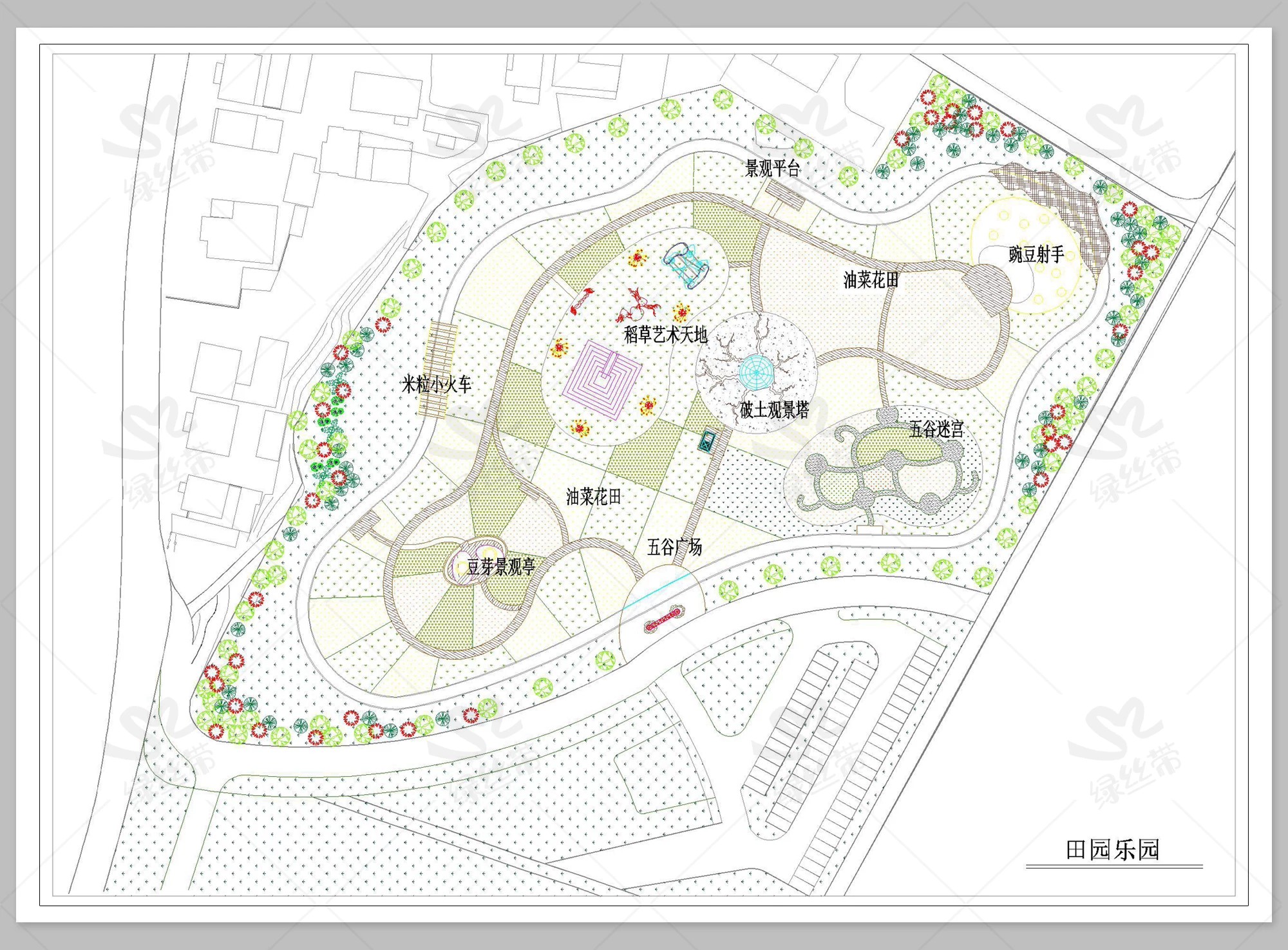 图片[14]-乡村农业园花田花海农庄田园农旅果园 农场CAD方案设计平面图平面-大怪兽分享