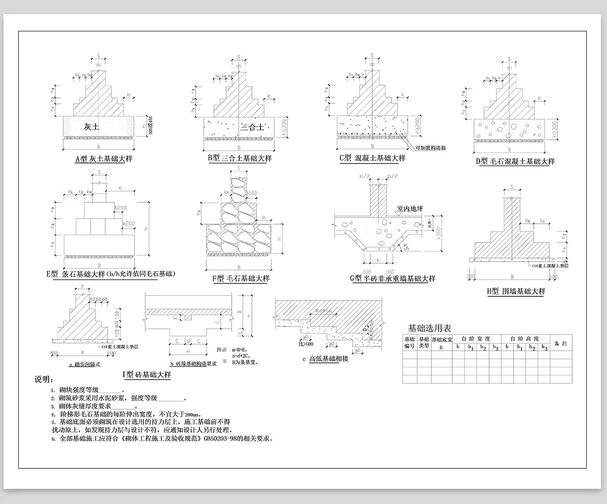 图片[14]-砖砌体结构CAD施工图砖墙体通用基础构造柱砌筑做法详图大样图-大怪兽分享