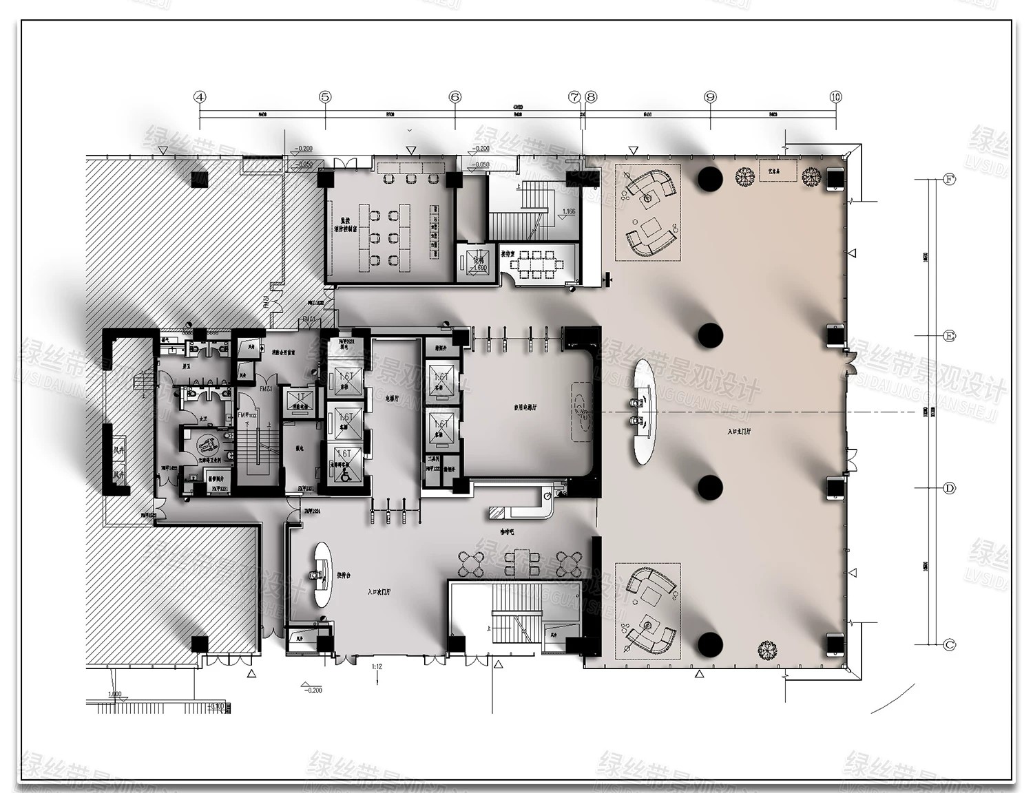 图片[15]-大厅大堂办公写字楼酒店室内装修设计接待台前台效果图CAD施工图-大怪兽分享