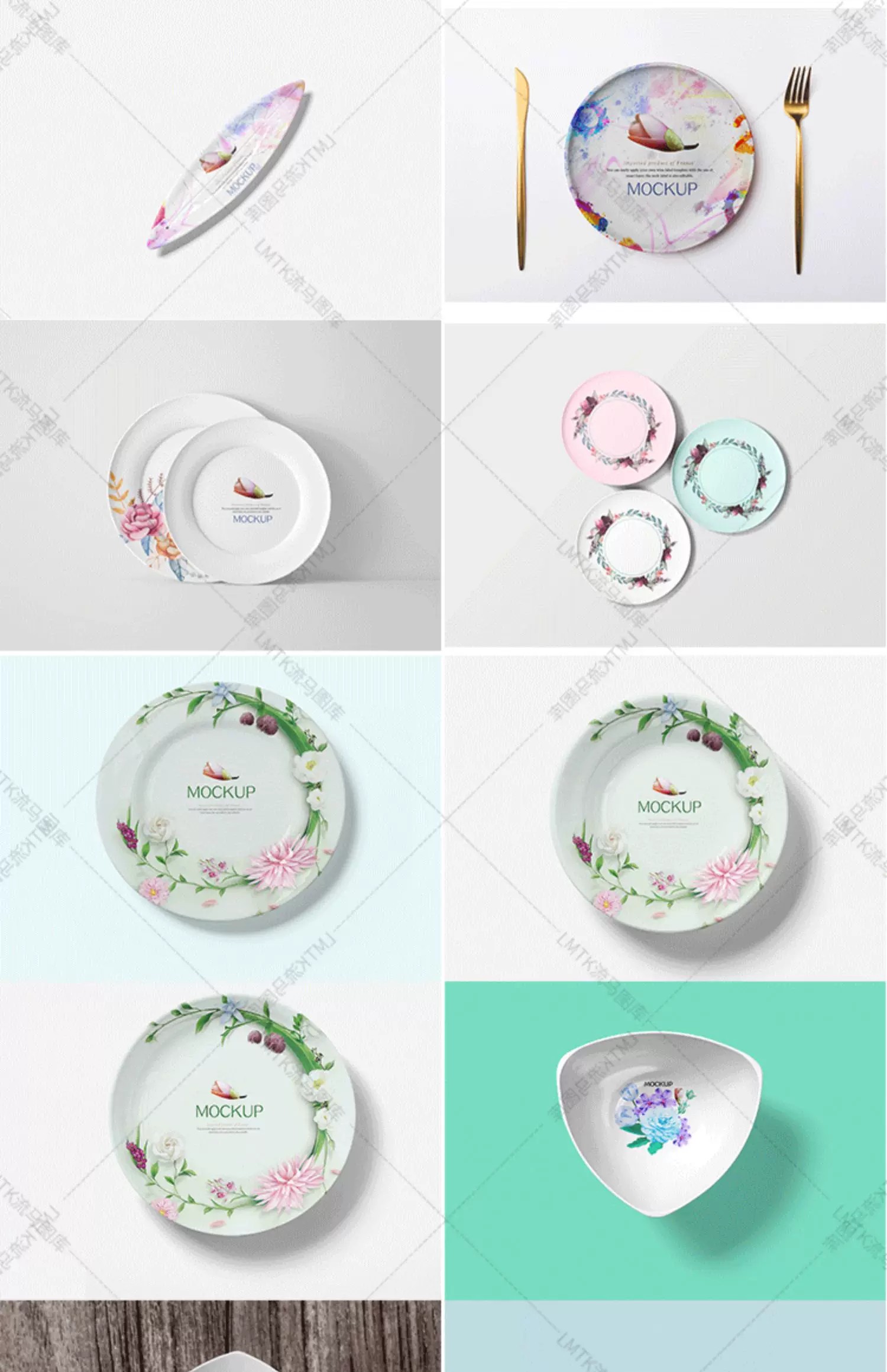 图片[11]-厨房用品陶瓷餐具盘子筷子罐杯子刀叉餐饮VI智能贴图PSD样机素材-大怪兽分享