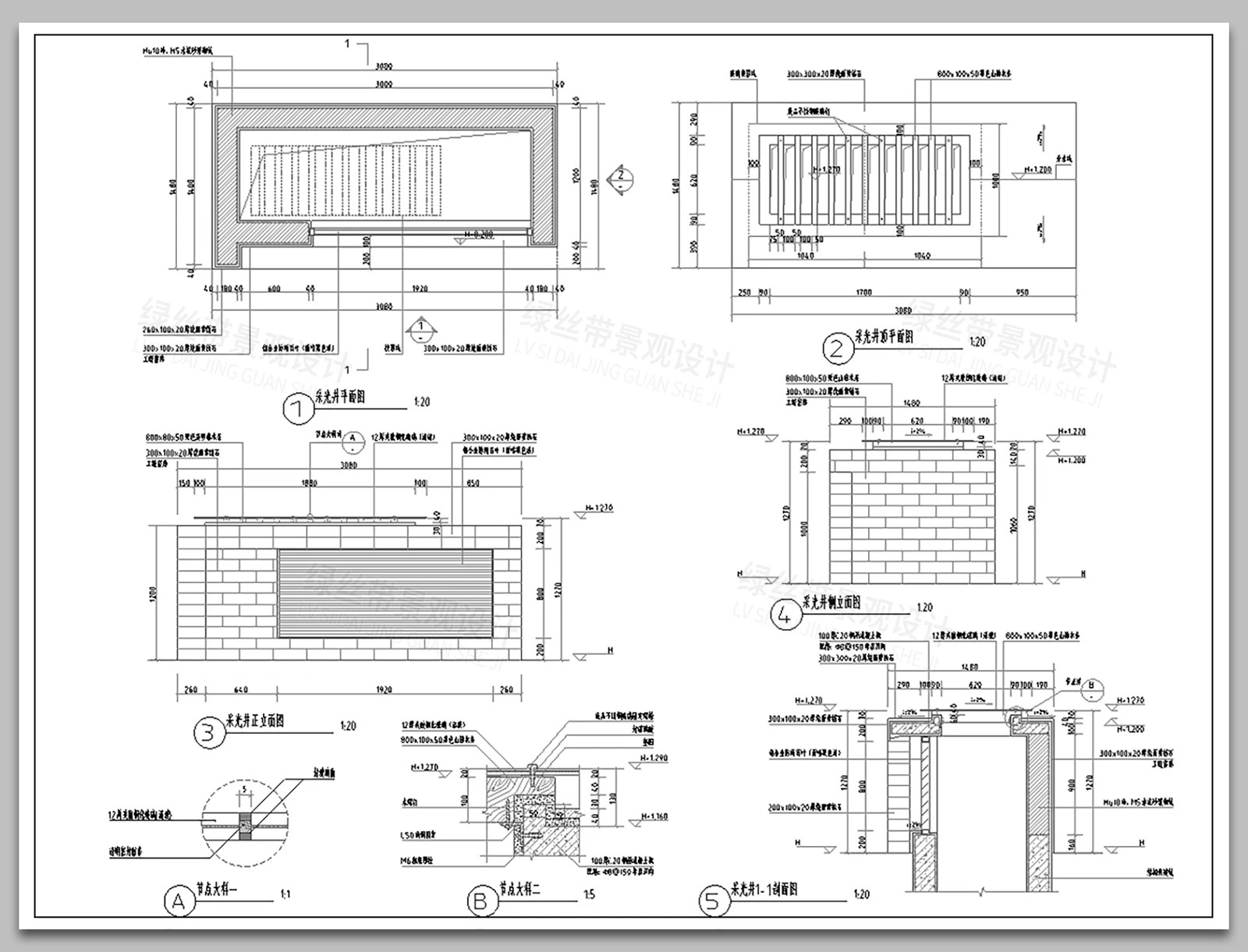 图片[16]-玻璃顶采光井百叶窗涵顶塔尖通风井构造做法详图大样CAD施工图-大怪兽分享