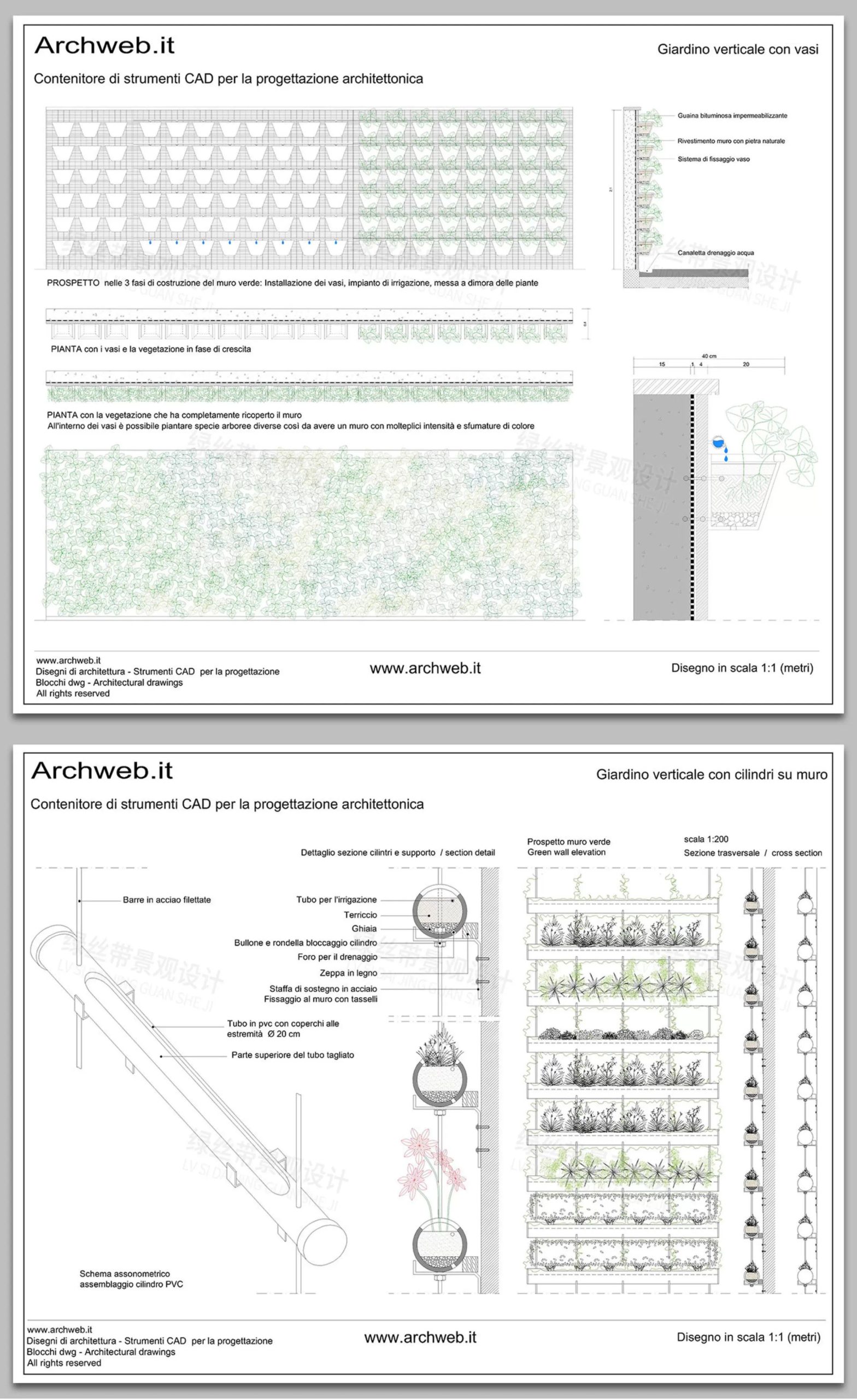 图片[17]-垂直绿化景墙绿植立体仿真绿植墙做法详图节点大样图CAD施工图-大怪兽分享
